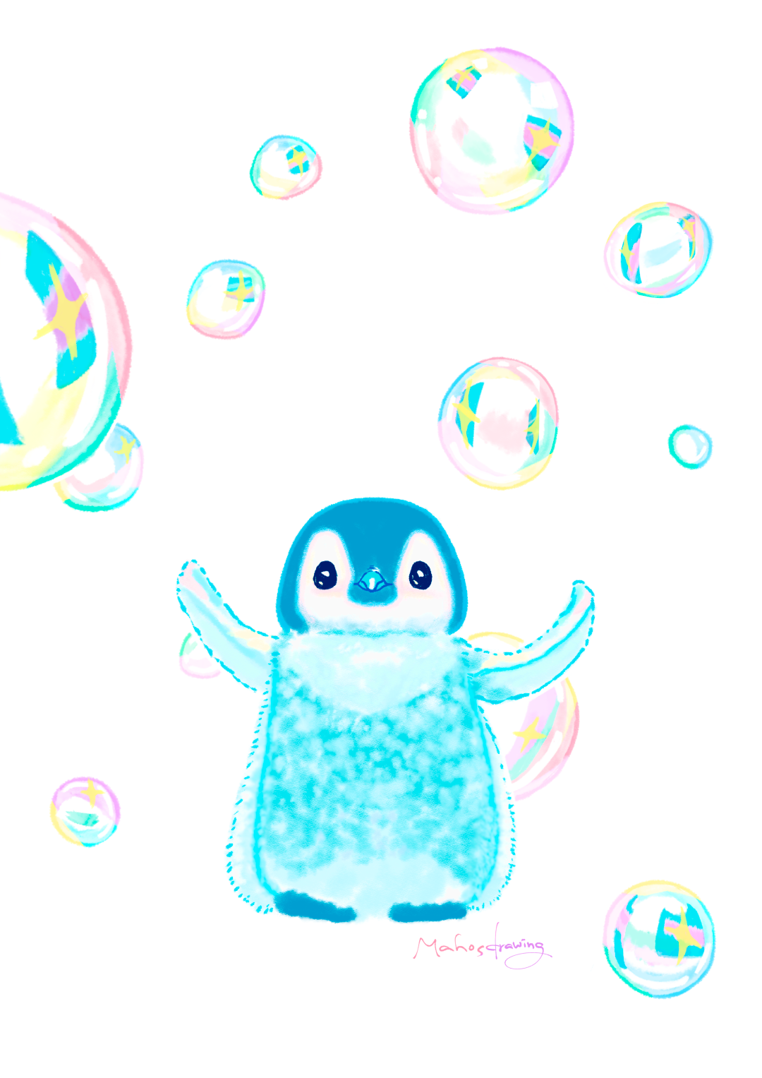 ピピン & ペンギン & 猫 グリーティング カード 封筒付き