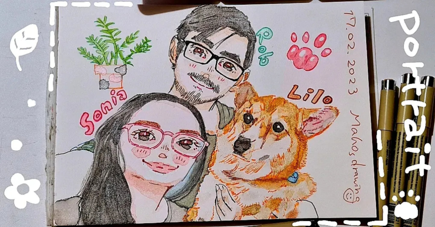 似顔絵オーダー A5サイズ