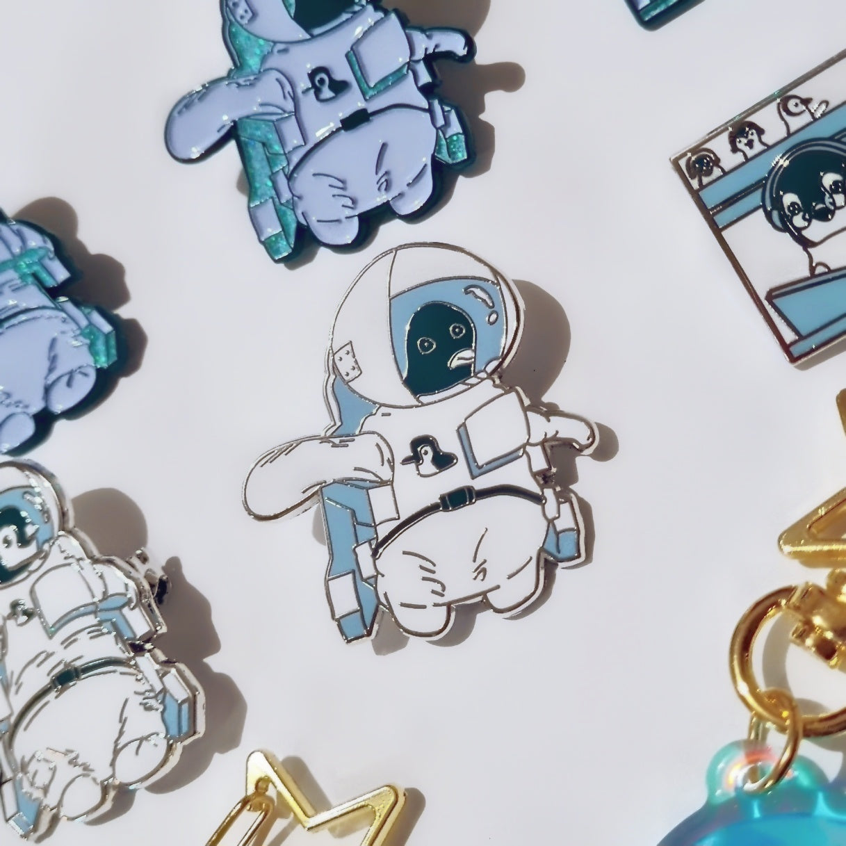 Astronaut Penguin B Enamel Pin