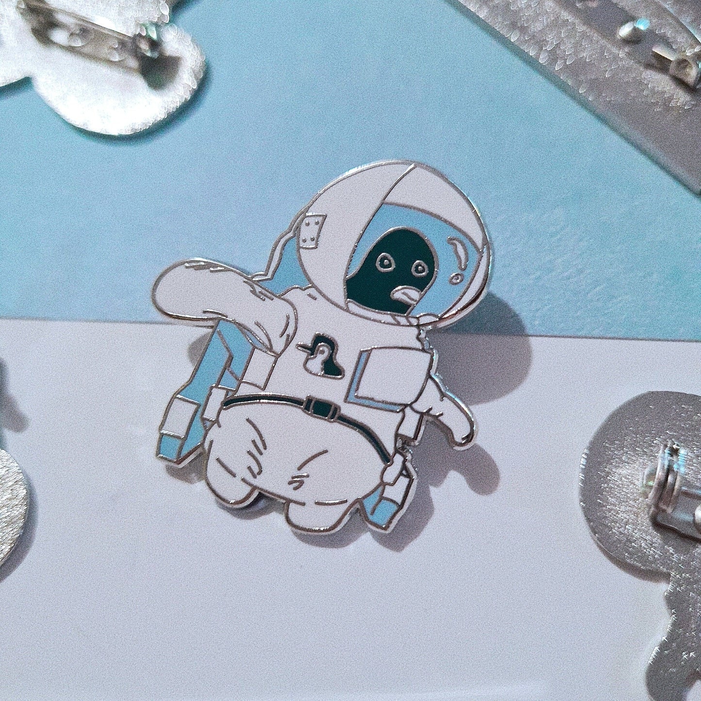 Astronaut Penguin B Enamel Pin