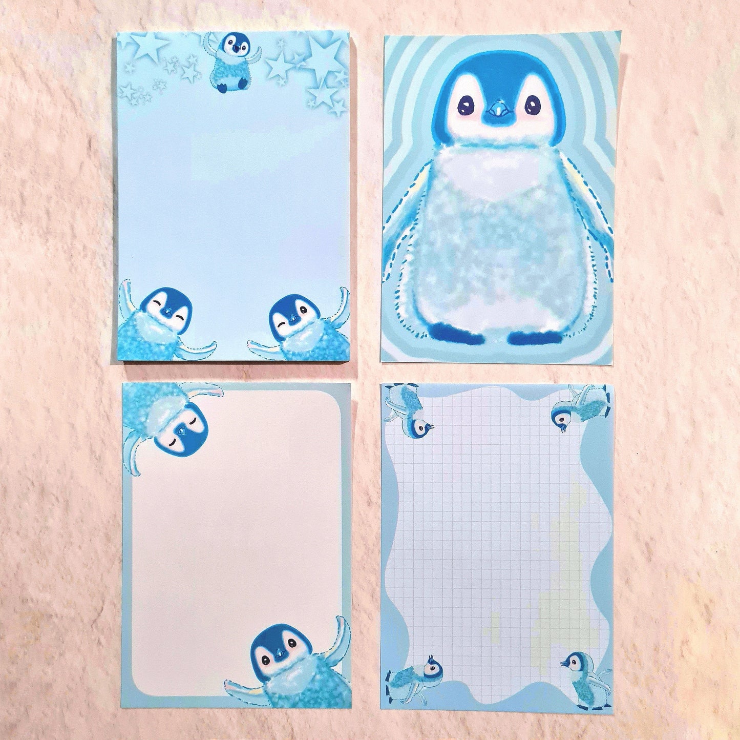 Pipin the Penguin Memo Pad A6(4 designs × 10 sheets each)