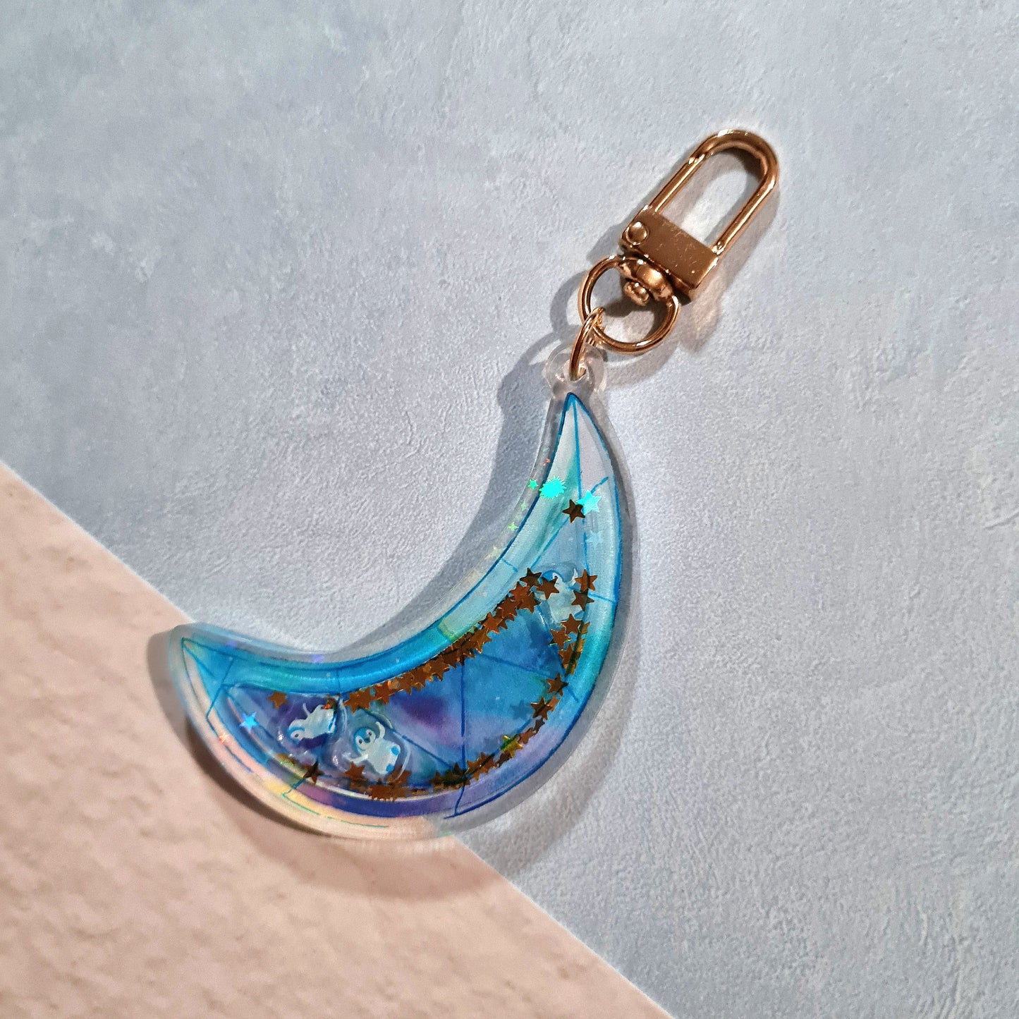 Pipin in Moon Acrylic Shaker Keychain