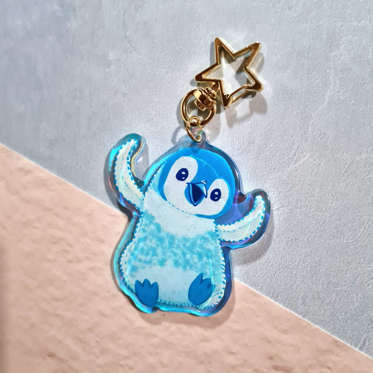 Happy Pipin Acrylic Rainbow Keychain
