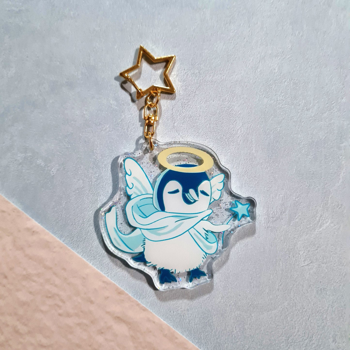 Angel Penguin Acrylic Keychain