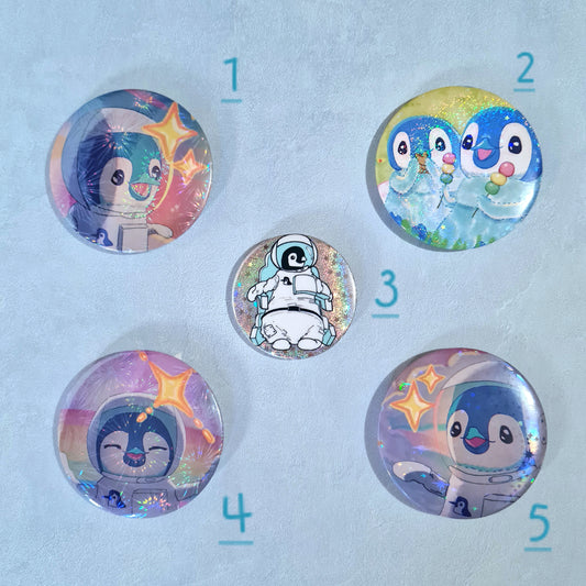 Pipin & Penguin holographic badge