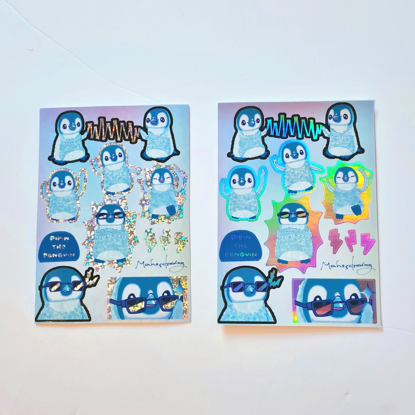 Cool Pipin the Penguin A6 Holographic Sticker Sheet