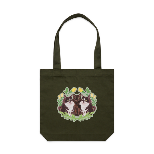 3 Cats Together Tote Bag