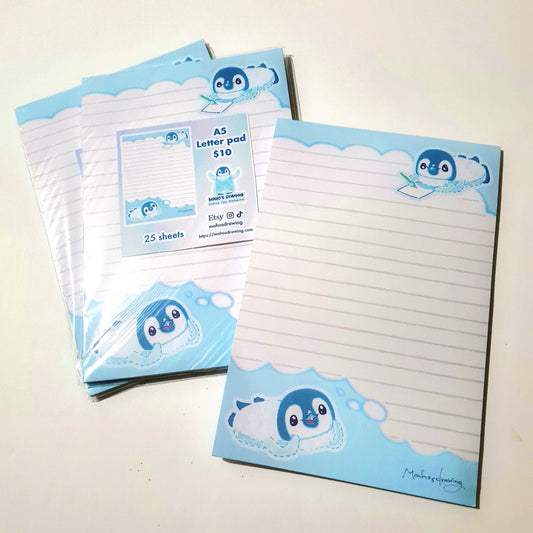 Cute Pipin the Penguin Letter Pad A5(1 design × 25 sheets each)