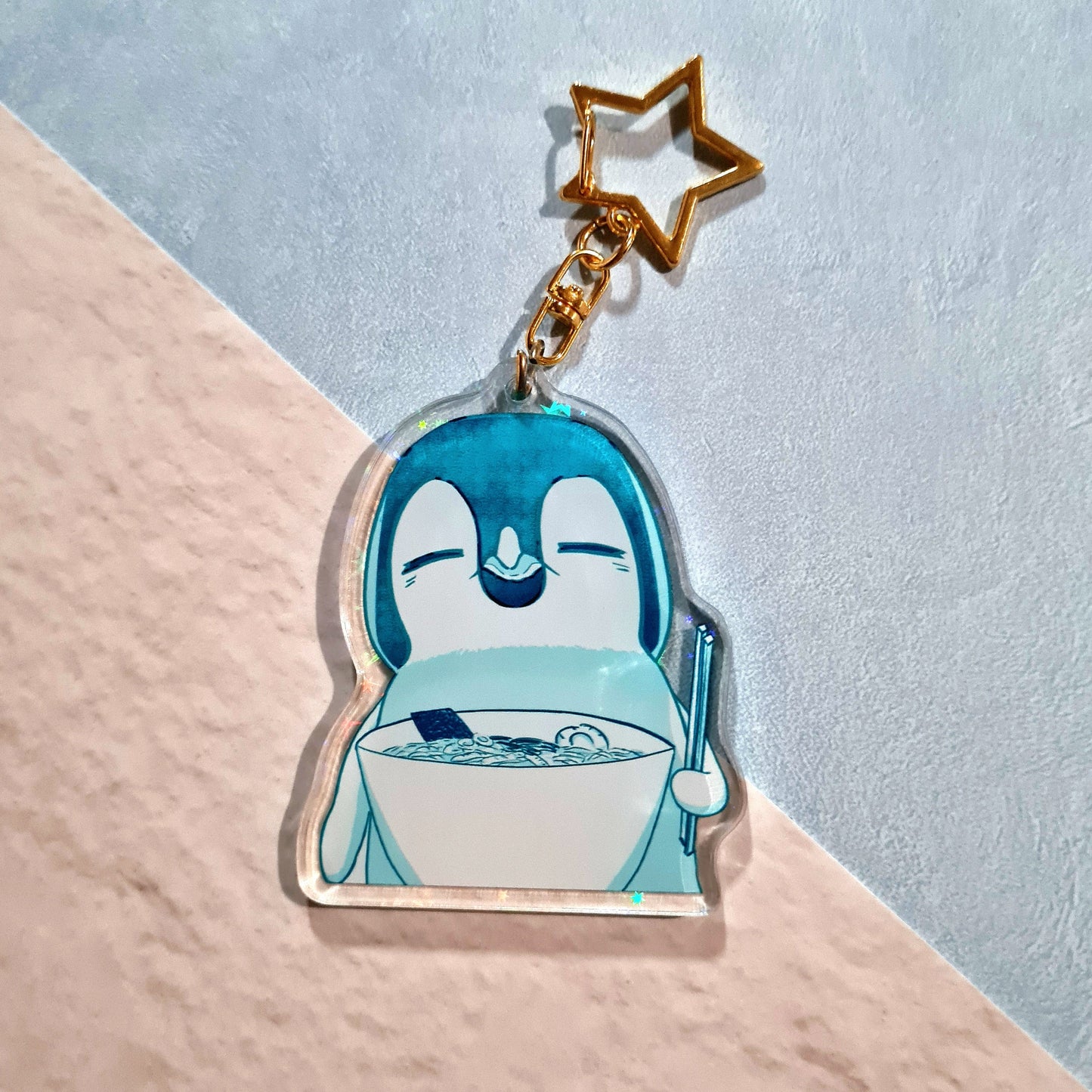 Eating Penguin Acrylic Keychain